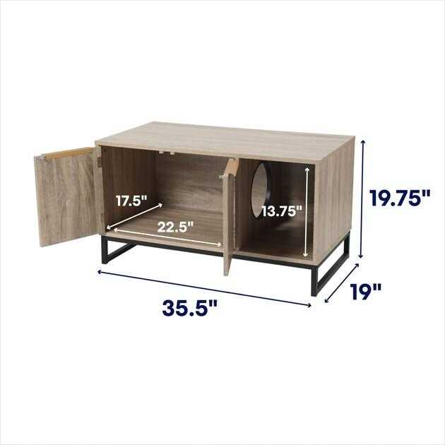 Alternative view of Frisco Walkway Entrance Two Door Bench Cat Litter Box Cover