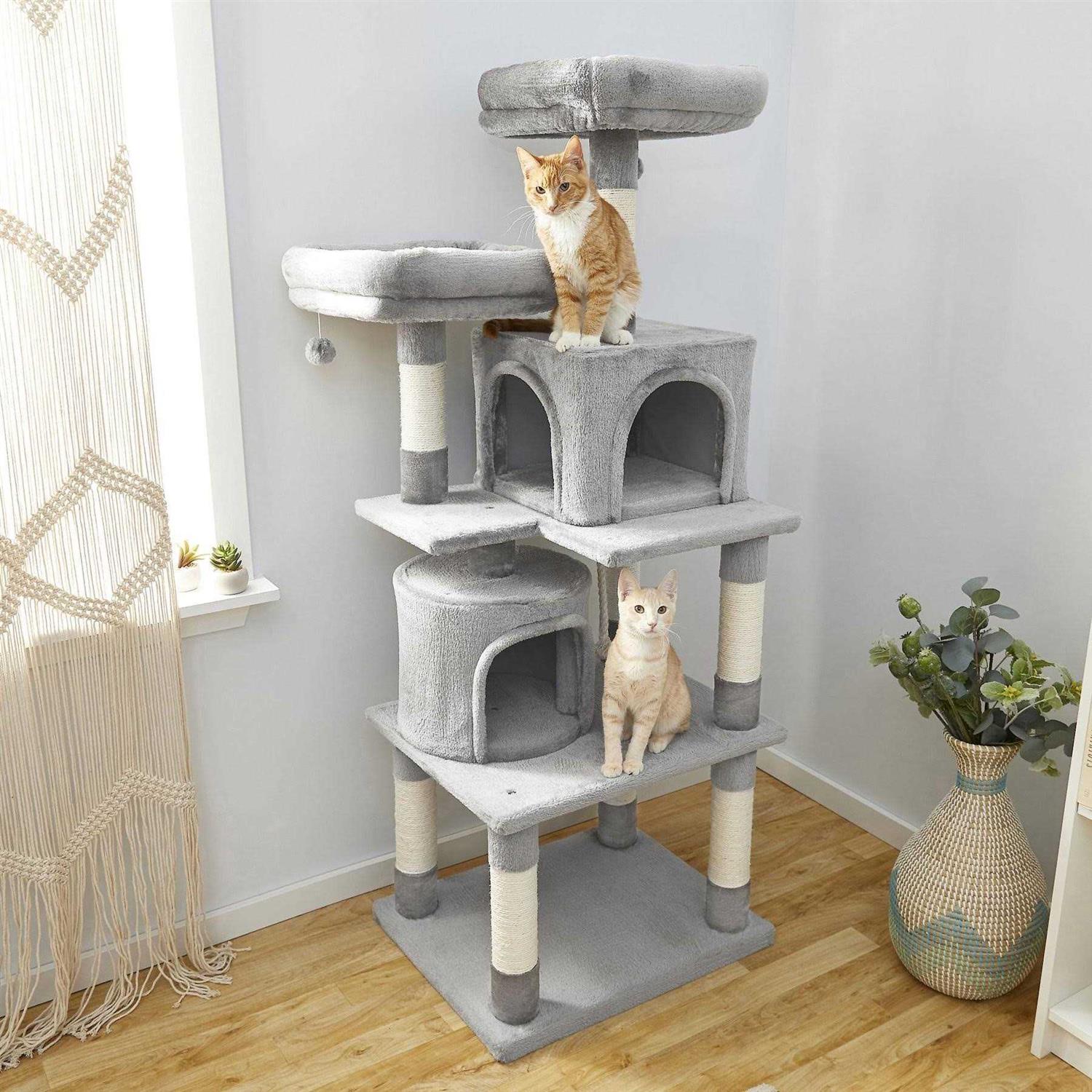 Alternative view of Frisco 61-in Faux Fur Cat Tree Condo