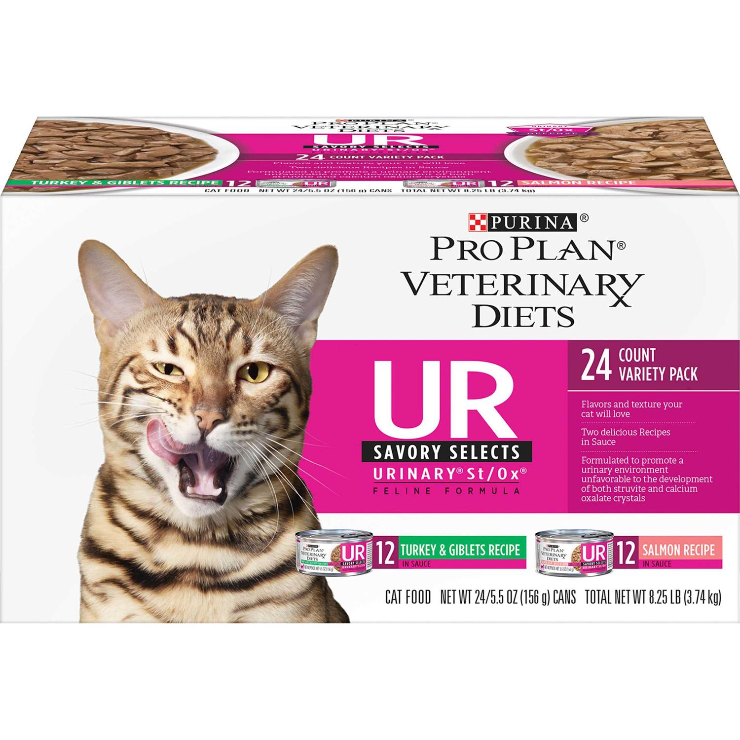 Purina Pro Plan Veterinary Diets UR Urinary St/Ox Savory Selects Variety Pack Wet Cat Food