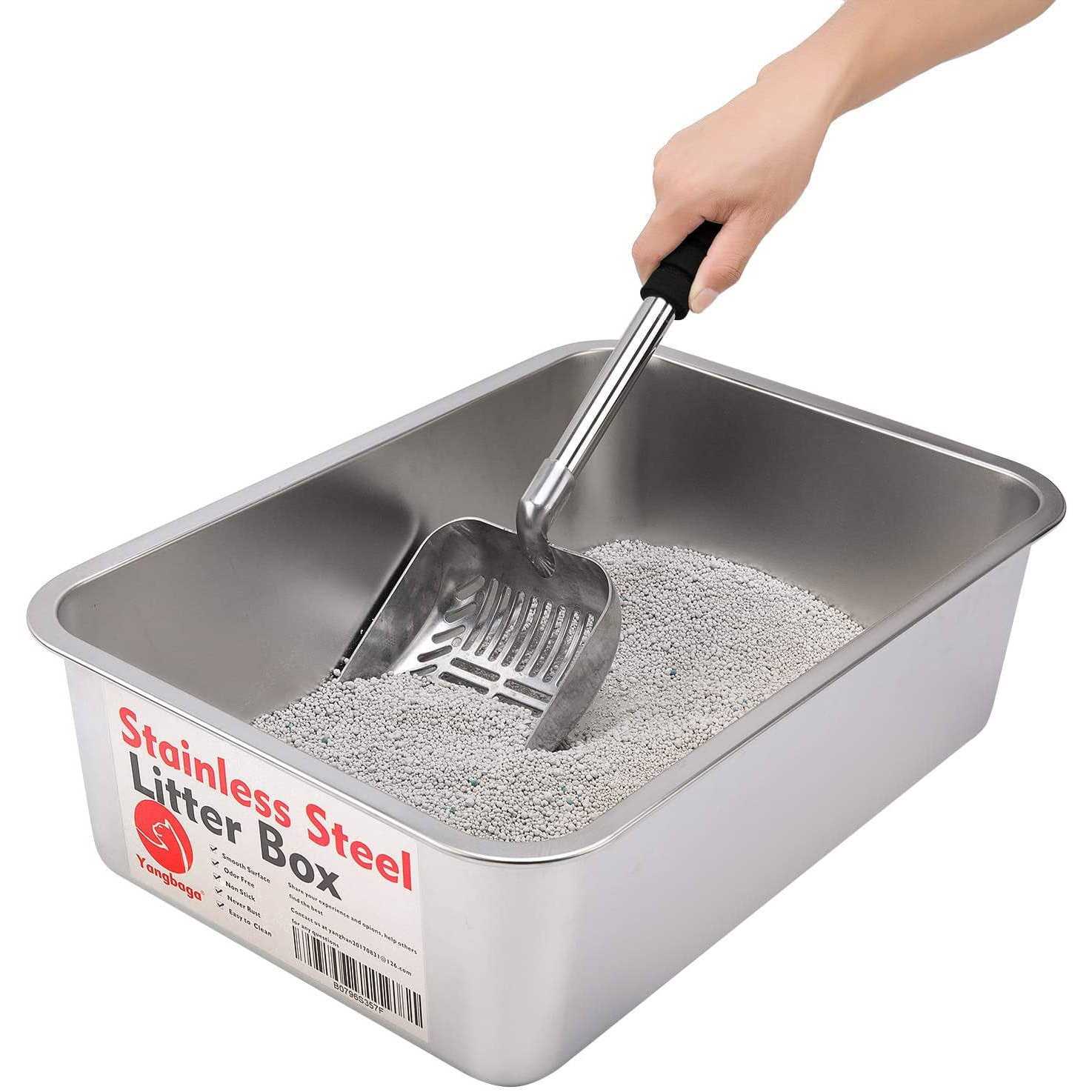 Alternative view of Yangbaga Metal Cat Litter Scoop with Deep Shovel&Long Handle,Detachable Stainless Steel Non-Stick Litter Sifter with Foam Padded Grip