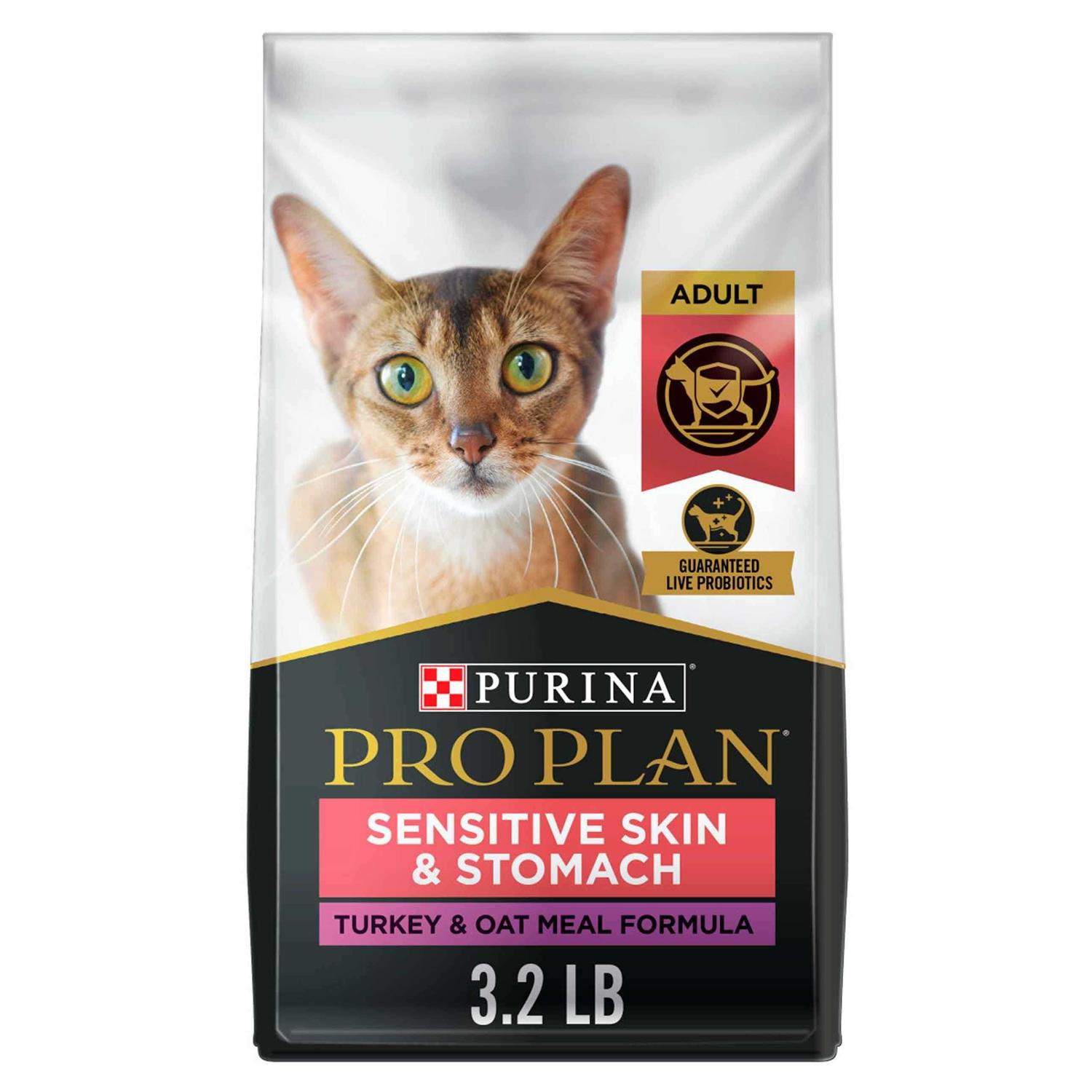 Purina Pro Plan Probiotics Sensitive Skin & Stomach Natural Dry Cat Food