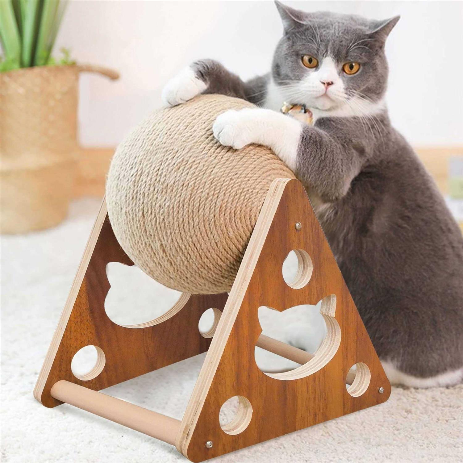 AGYM Cat Scratcher Toy, Natural Sisal Cat Scratching Ball, Cat Scratcher Toy with Ball, Scratching Ball for Cats and Kittens