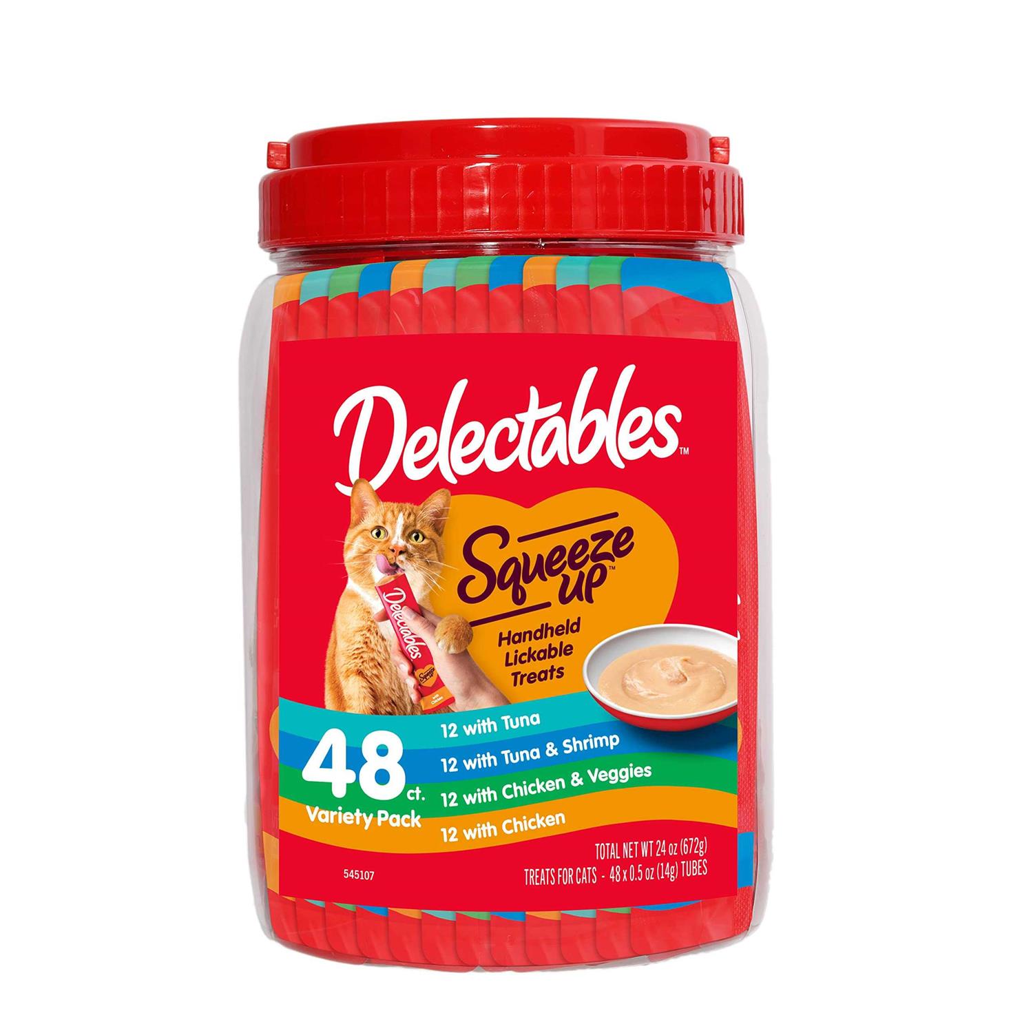Hartz Delectables Squeeze Up Interactive Lickable Wet Cat Treats Variety Pack