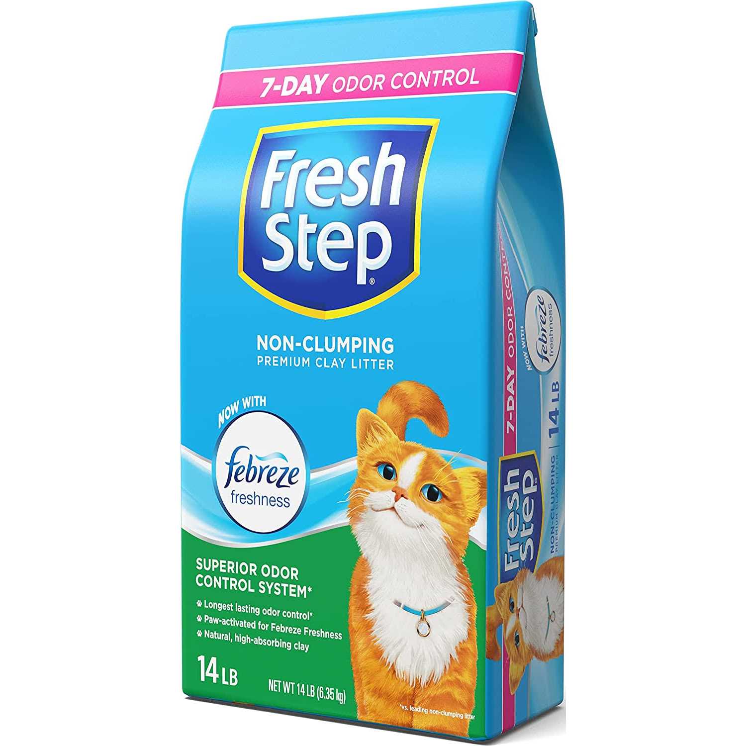 Fresh Step Scented Non-Clumping Clay Cat Litter with Febreze
