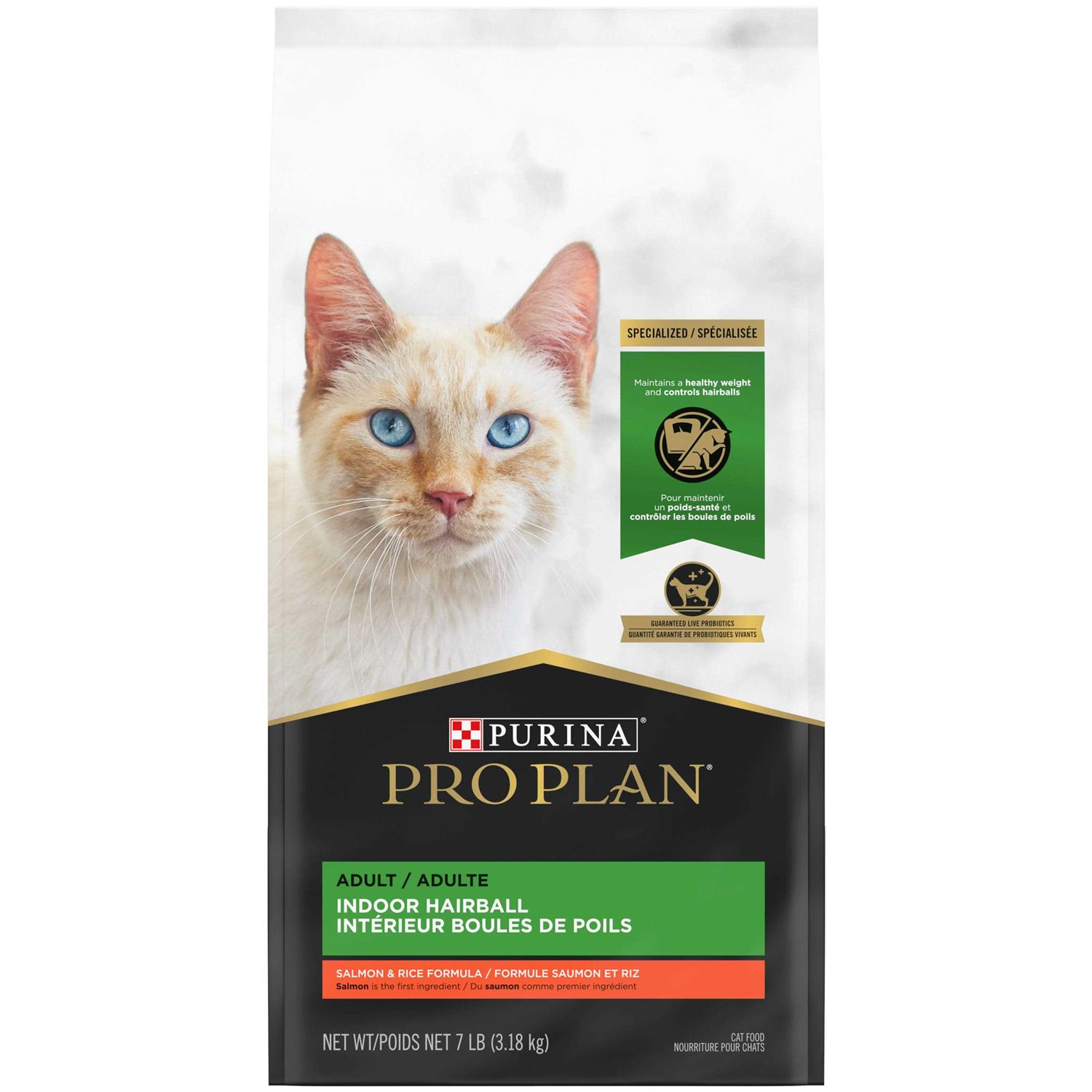 Purina Pro Plan Indoor Hairball Adult Salmon & Rice Formula Dry Cat Food
