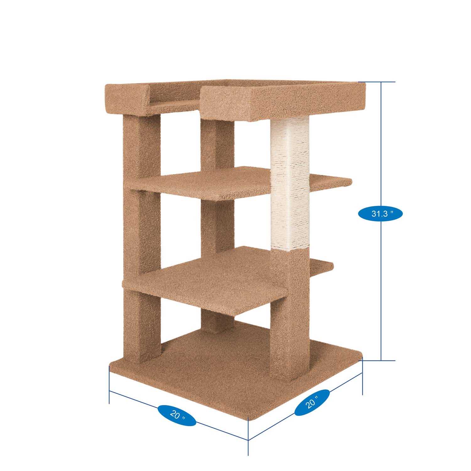 Alternative view of HOMESTOCK Cat Tree for Large Cats Cat Activity with Scratching Post