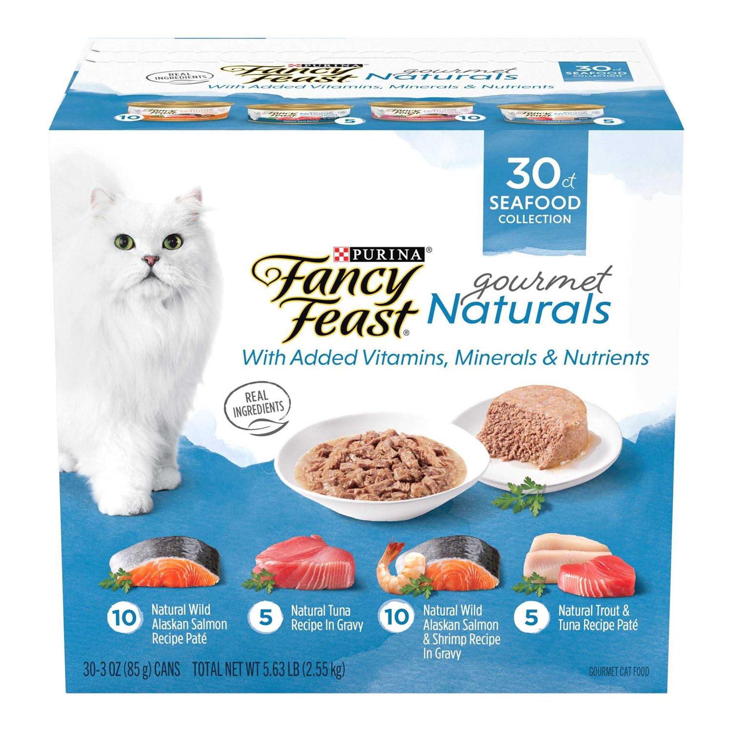 Purina Fancy Feast Wet Cat Food Variety Pack Gourmet Naturals Seafood