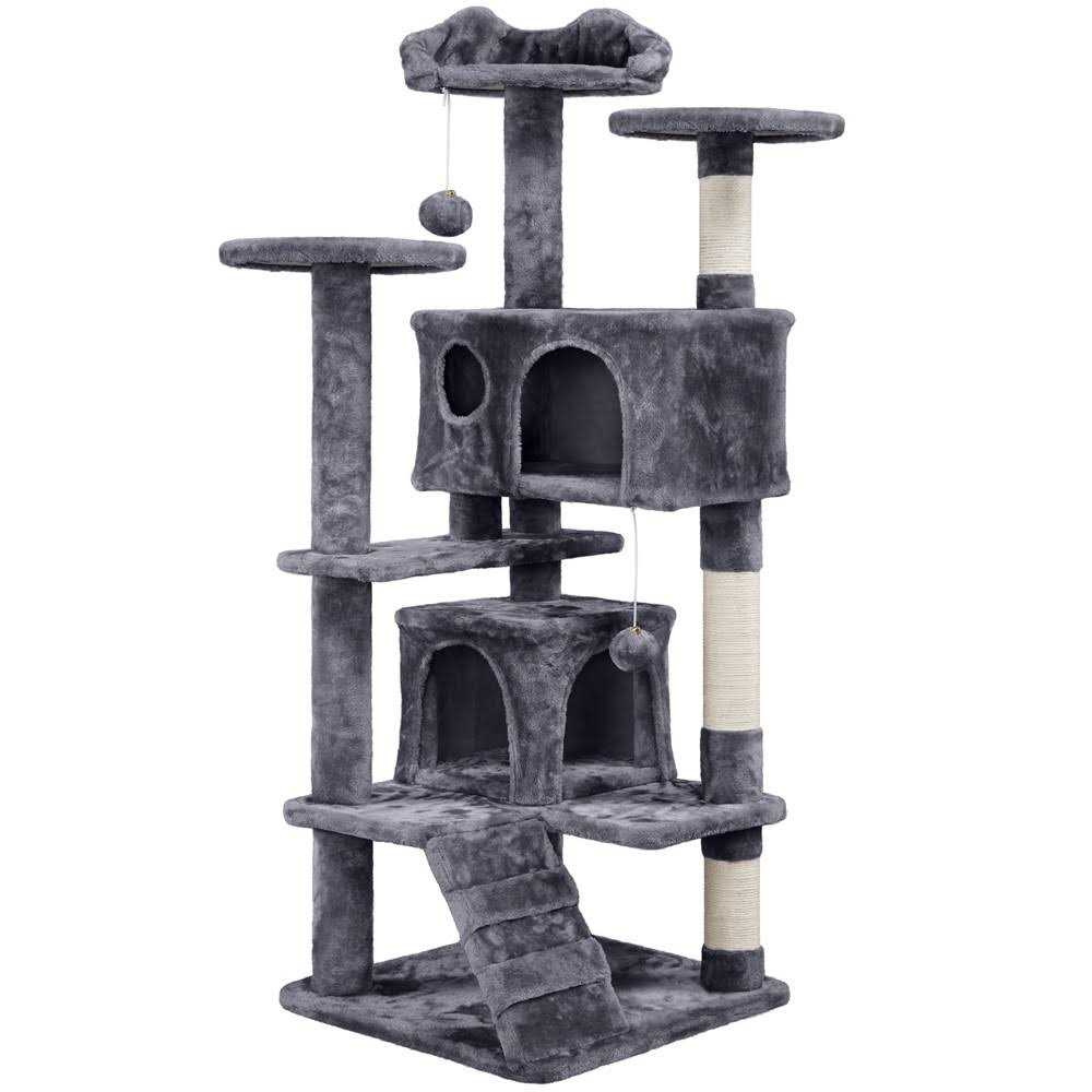 Yaheetech 54H Cat Tree with 2 Condos for Kittens Small Cats