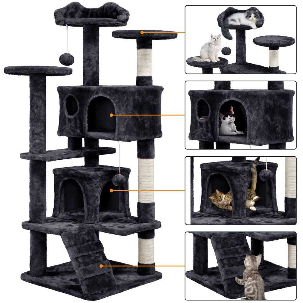 Alternative view of Yaheetech 54H Cat Tree with 2 Condos for Kittens Small Cats