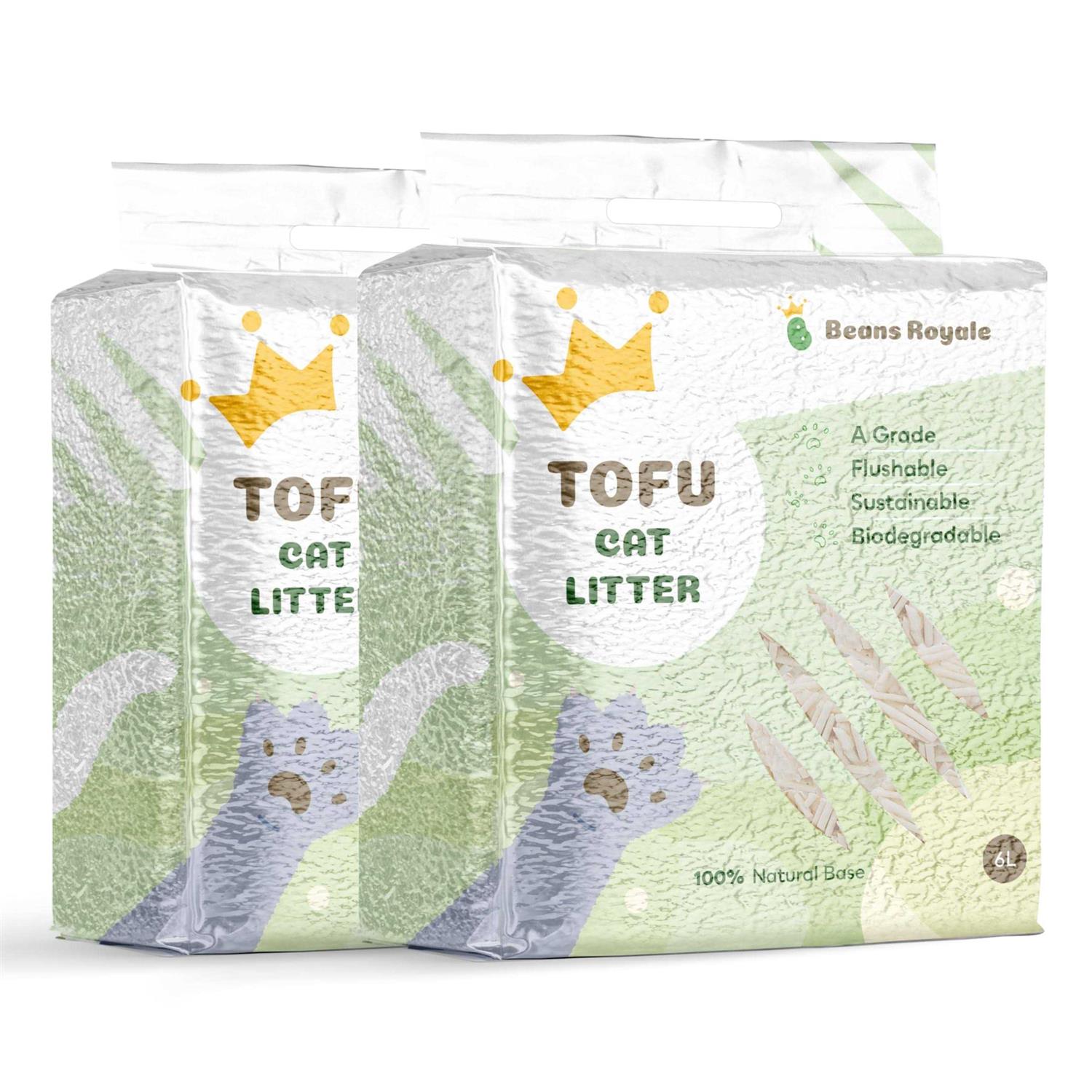Beans Royale 2pcs Pack Tofu Cat Litter Clumping Kitty Litter
