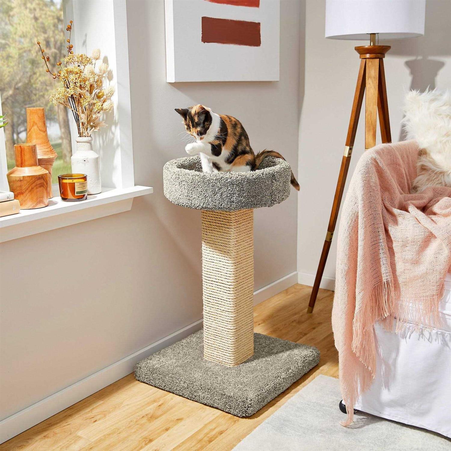 Frisco 32-in Real Carpet Wooden Cat Tree