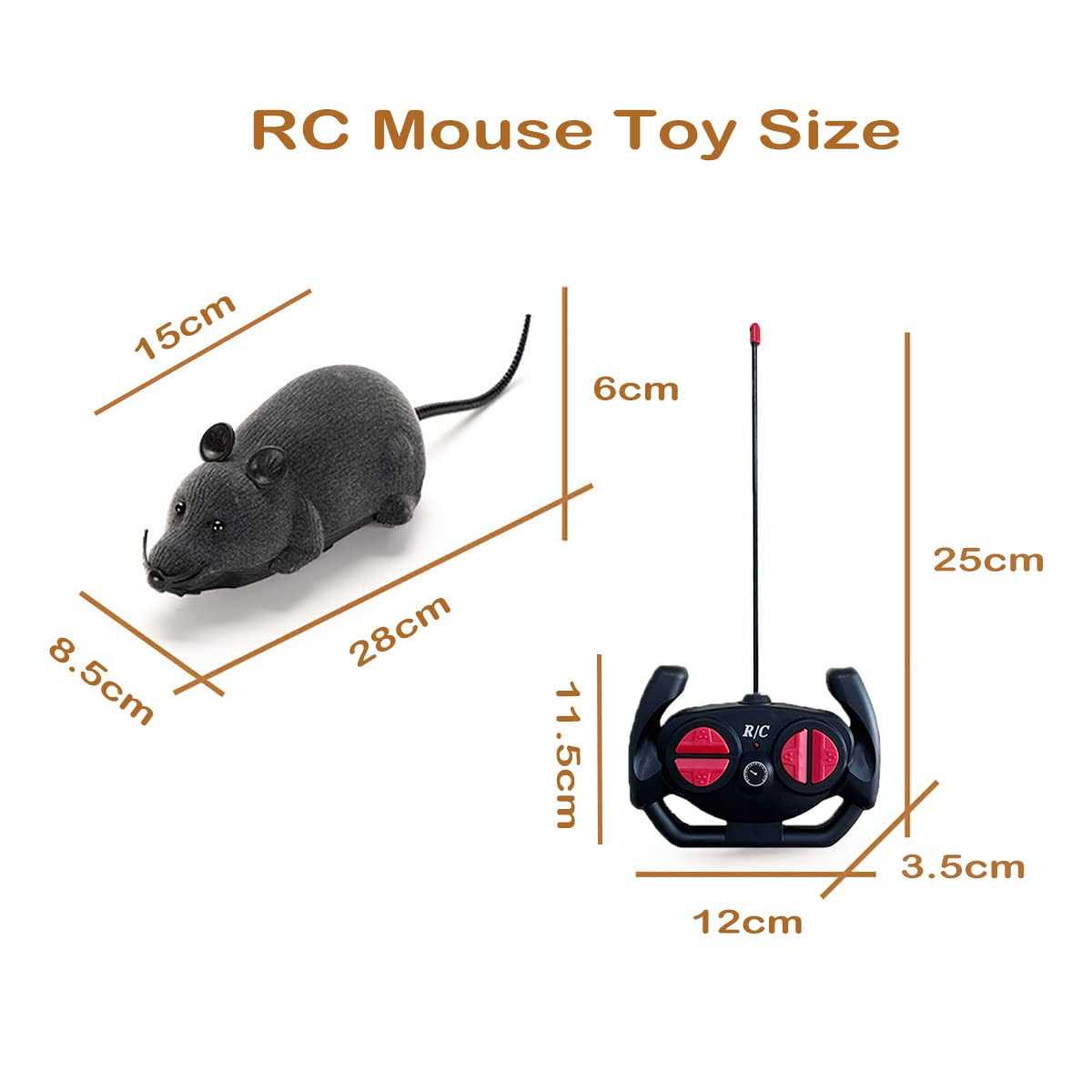 Alternative view of Giveme5 Remote Control Fake Rat Realistic Mouse Cat Toy Mice RC Toy Cat Mice Animal Interactive Toy Figures Cat Running Wheel Wireless Chasing Prank
