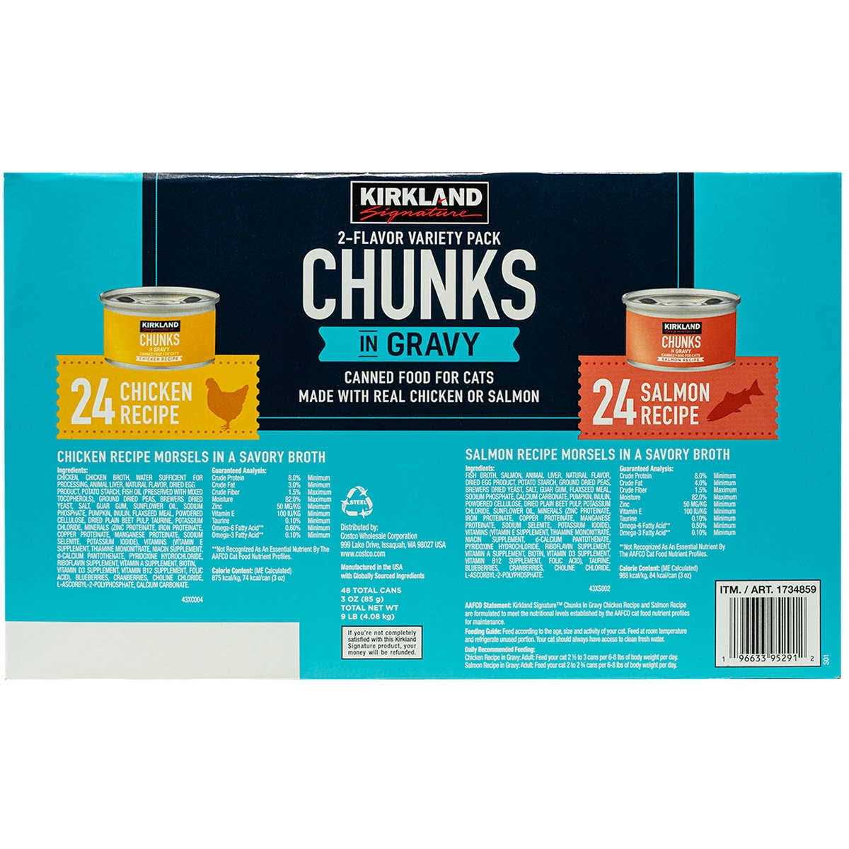 Alternative view of Kirkland Signature Chunks in Gravy Canned Cat Food Variety Pack