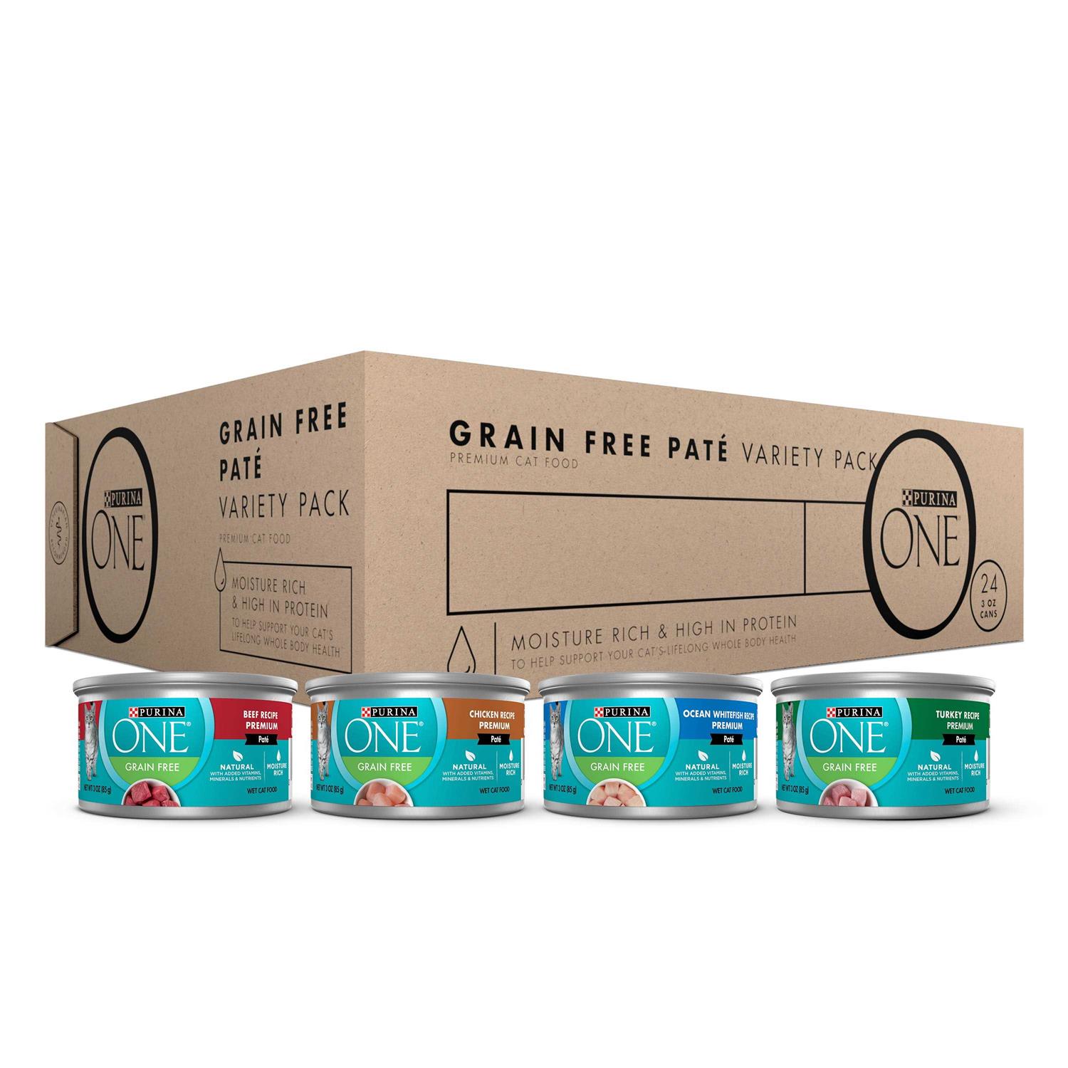 Purina ONE High Protein Grain Free Pate Wet Cat Food Variety Pack