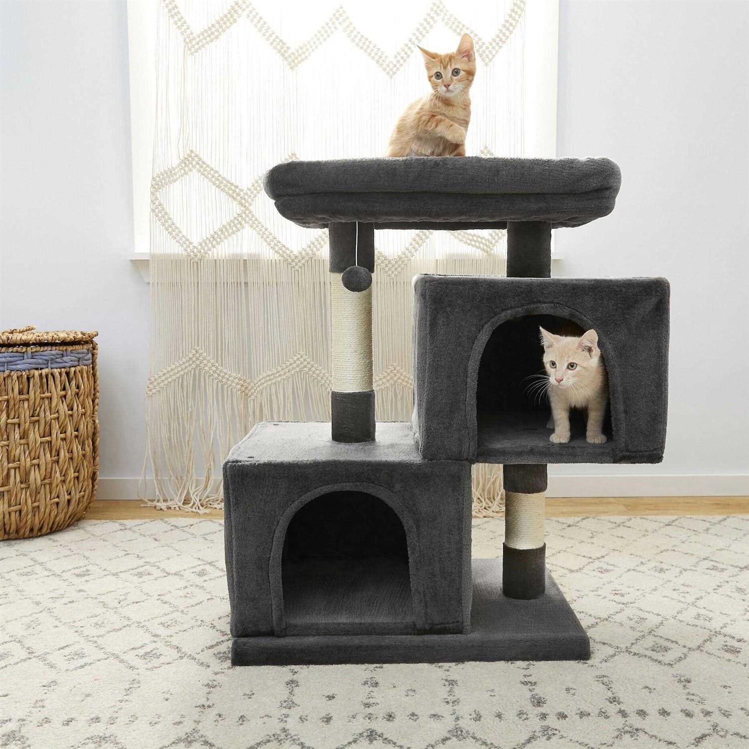 Frisco 33-in Faux Fur Cat Tree Condo