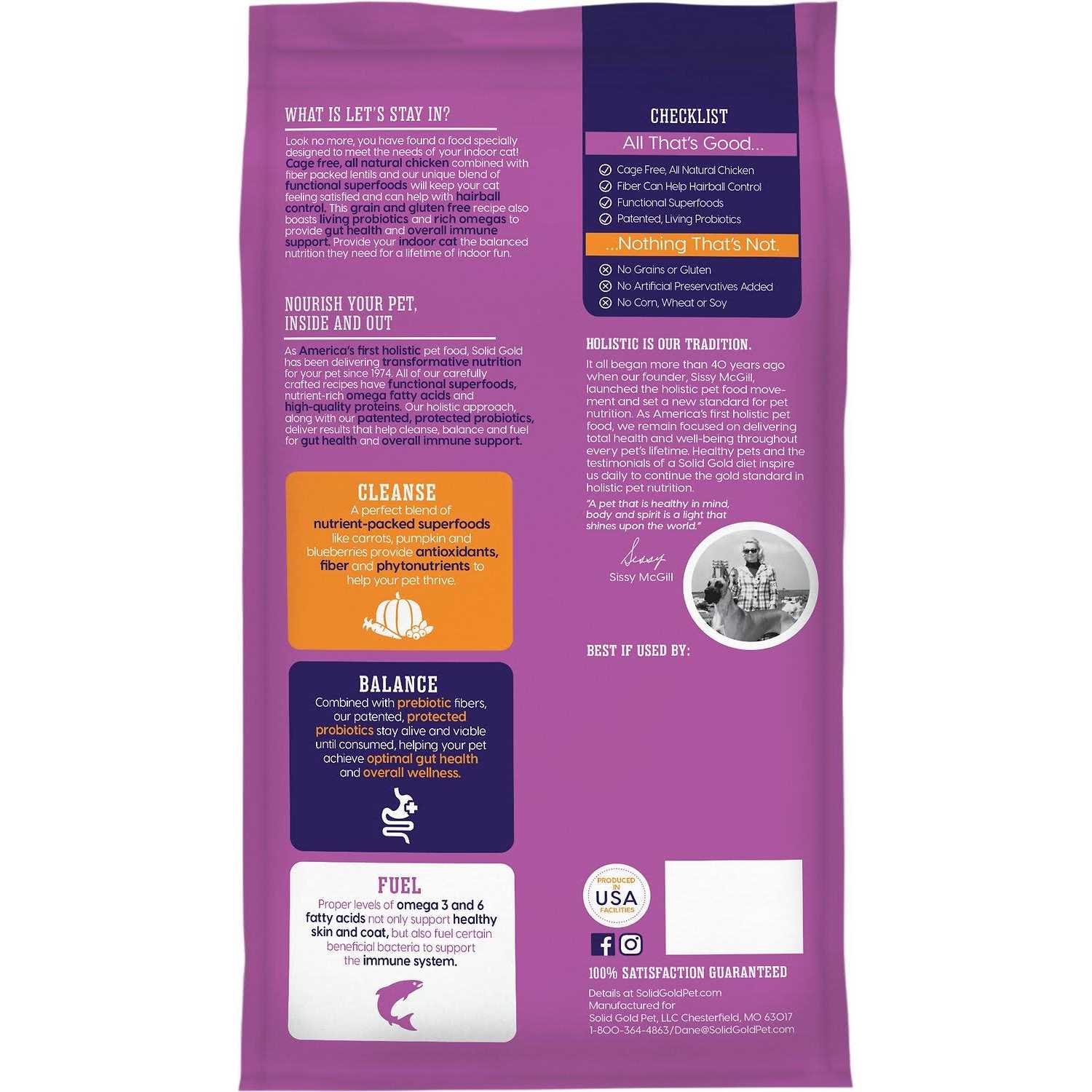 Alternative view of Solid Gold Let's Stay in Indoor Lentil & Apple Recipe adult Grain-Free Dry Cat Food