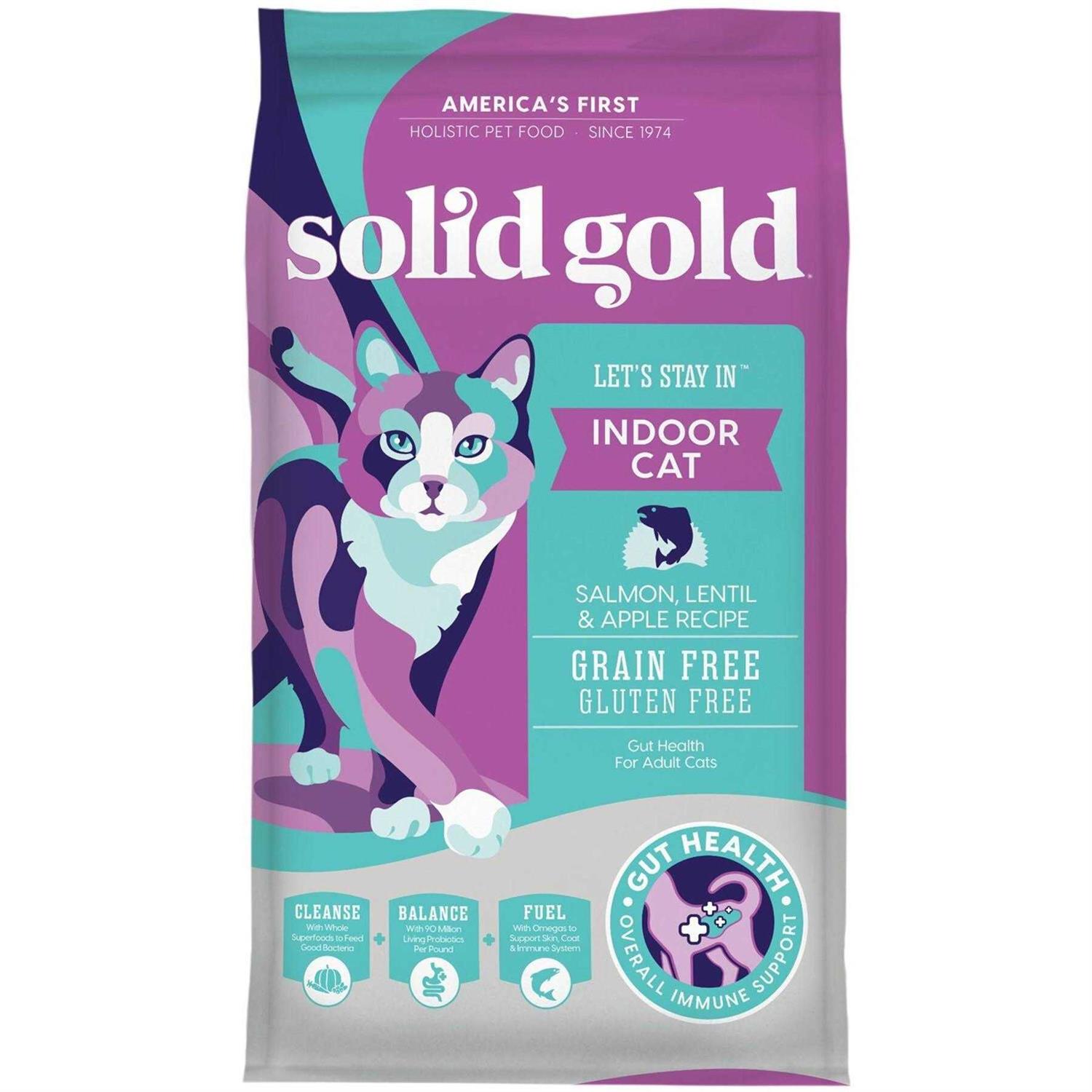 Solid Gold Let's Stay in Indoor Lentil & Apple Recipe adult Grain-Free Dry Cat Food