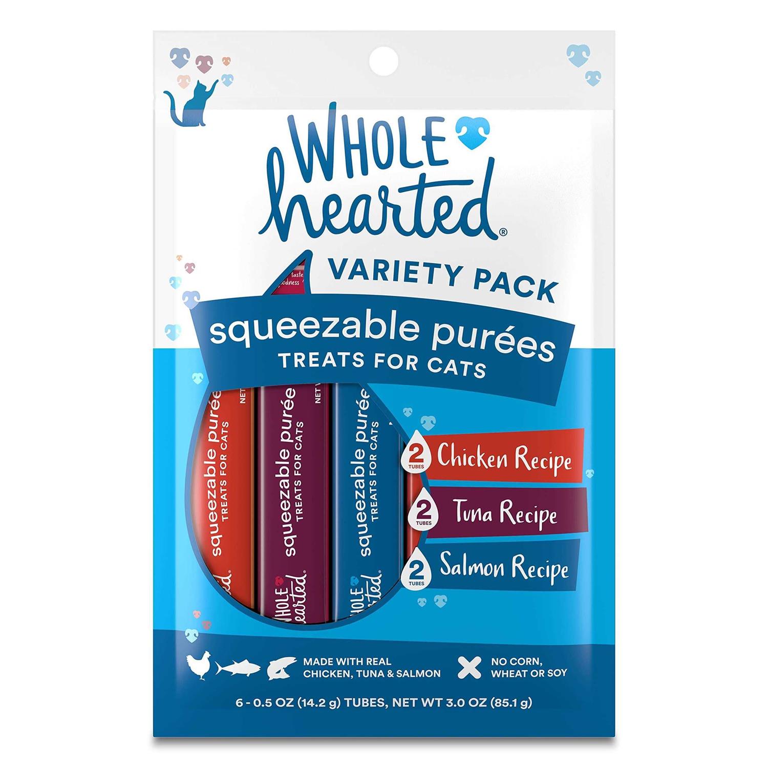 WholeHearted Squeezable Puree Cat Treat Variety Pack