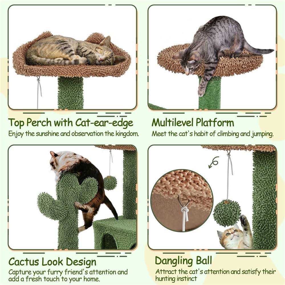 Alternative view of Yaheetech H Cat Tree Cat Tower with Natural Sisal for Small
