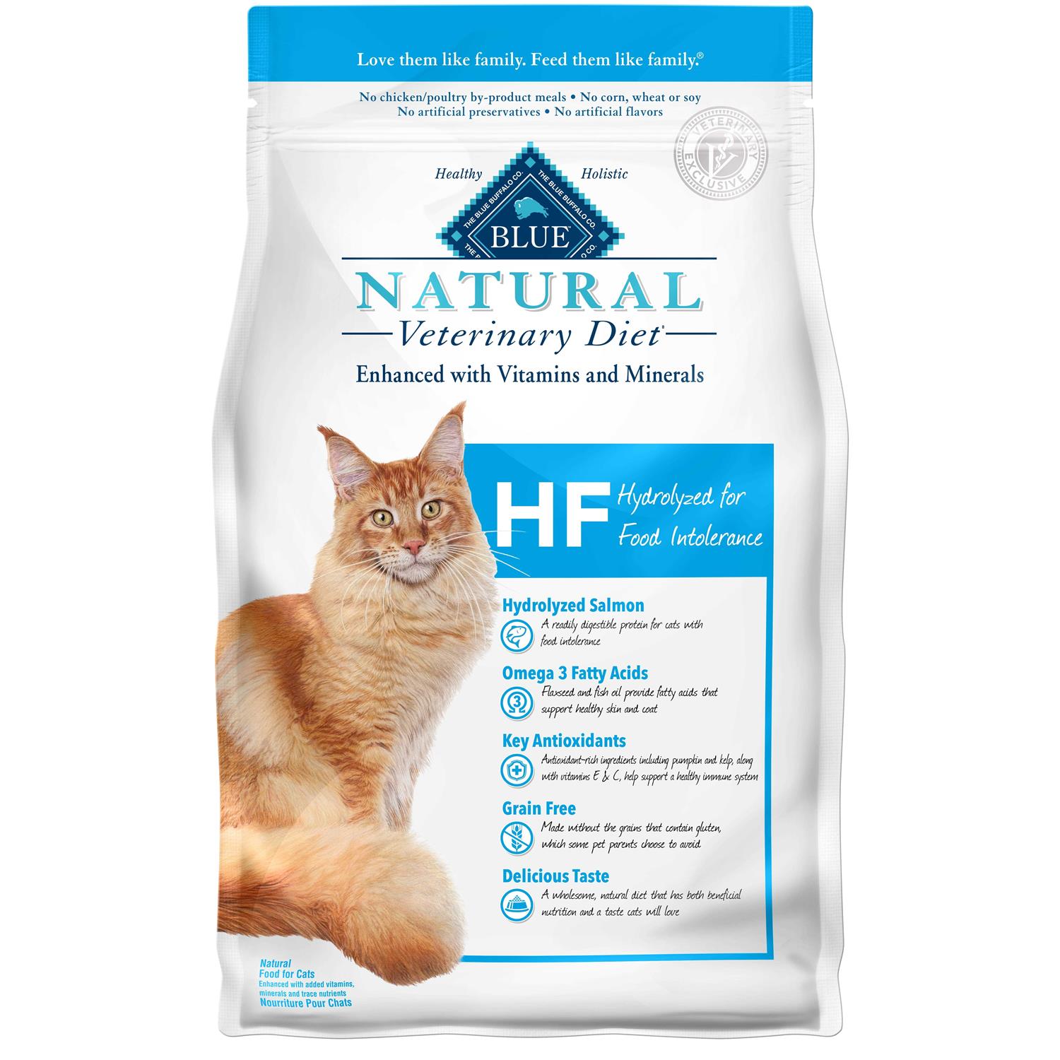 Blue Buffalo Natural Veterinary Diet HF Hydrolyzed for Food Intolerance Dry Cat Food
