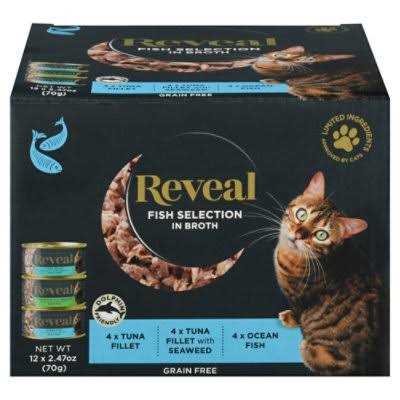 Alternative view of Reveal Grain Free Fish Selection in Broth Wet Cat Food