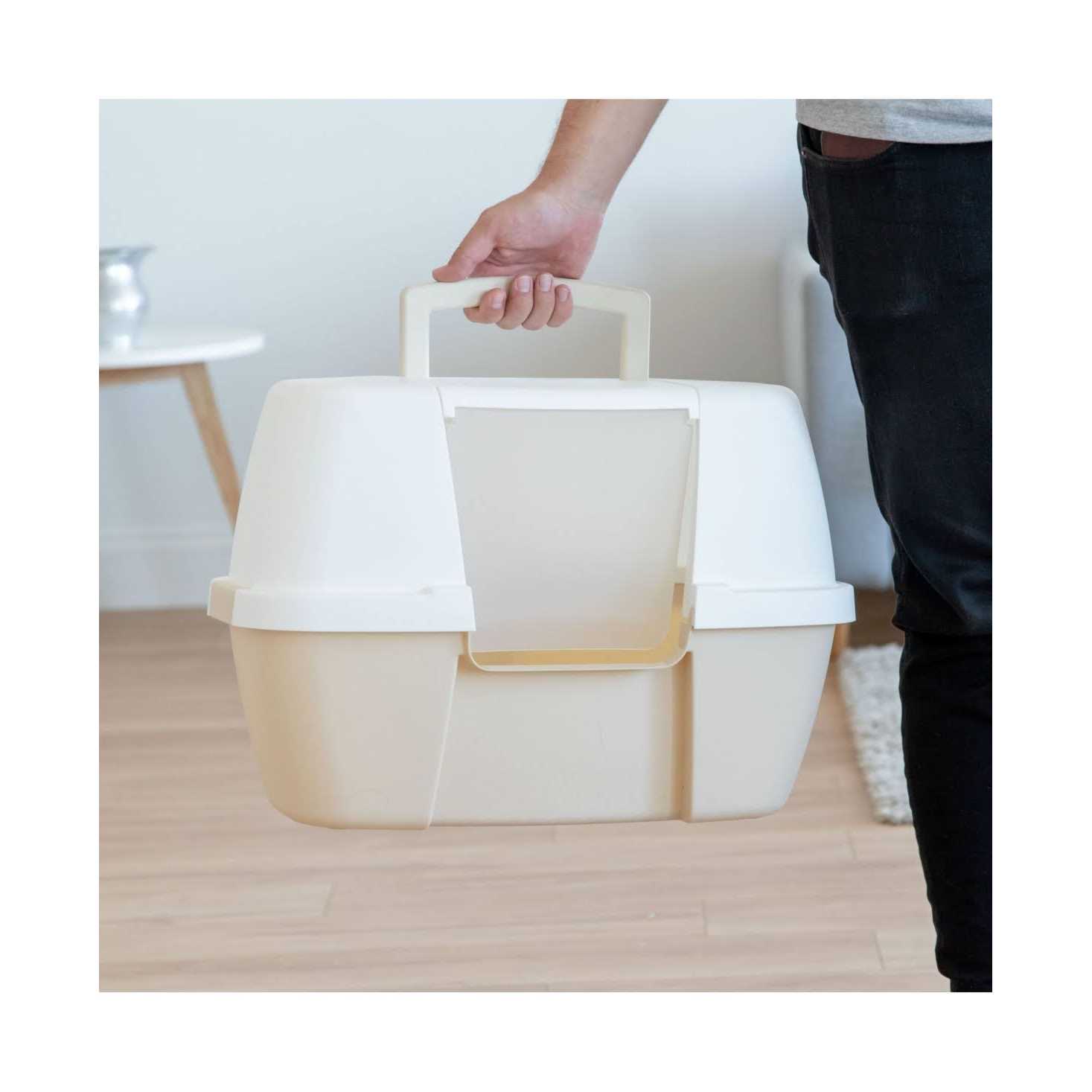 Alternative view of IRIS USA Hooded Cat Litter Box with Scoop