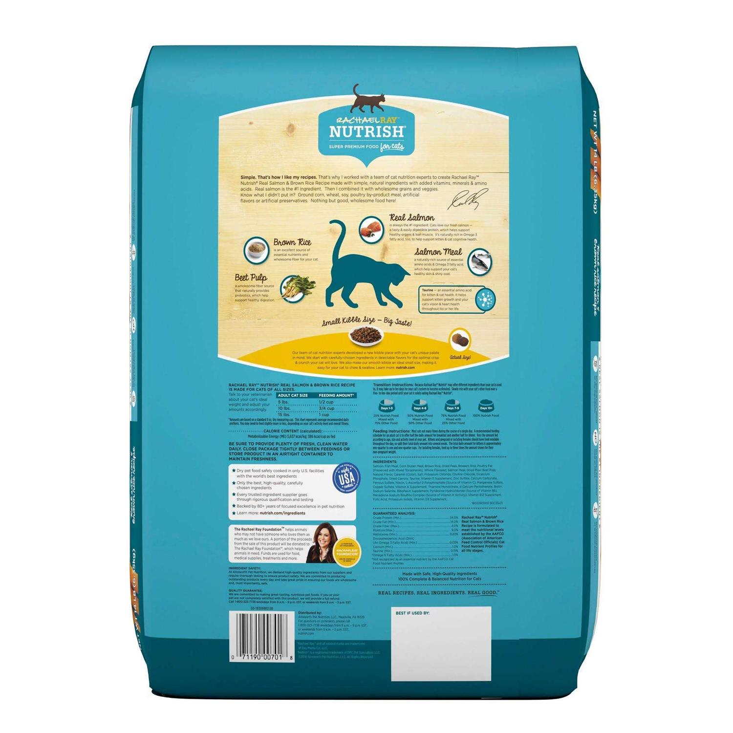 Alternative view of Rachael Ray Nutrish Natural Salmon & Brown Rice Recipe Dry Cat Food