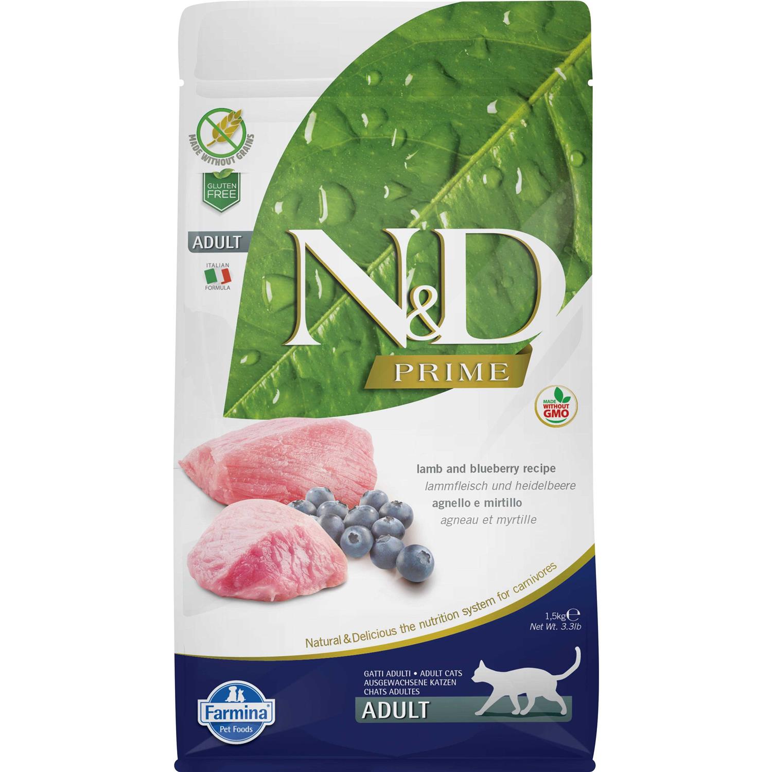 Farmina N&D Prime Grain Free Cat Dry Food Lamb & Blueberry