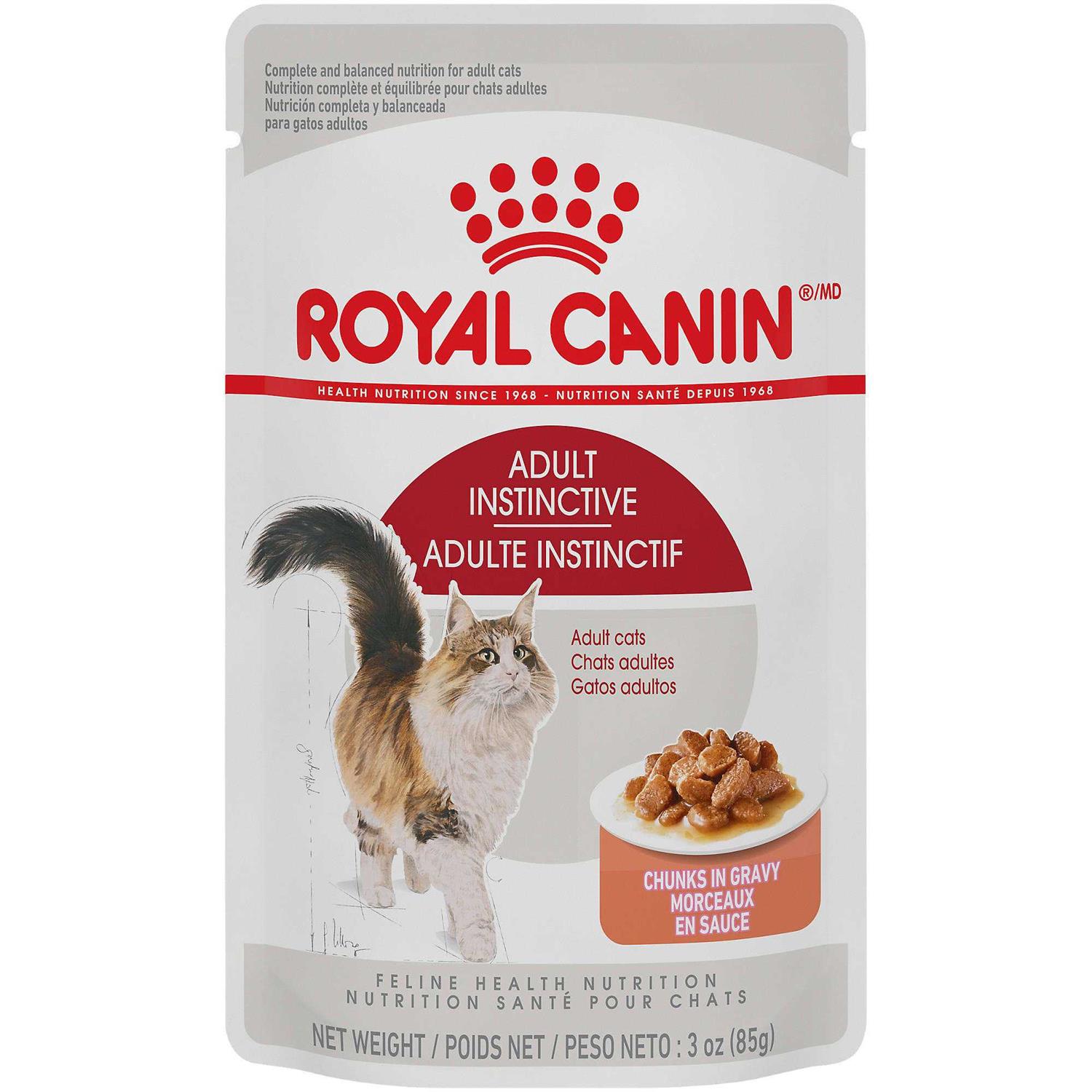 Royal Canin Feline Health Nutrition Adult Instinctive Chunks in Gravy Cat Food Pouch