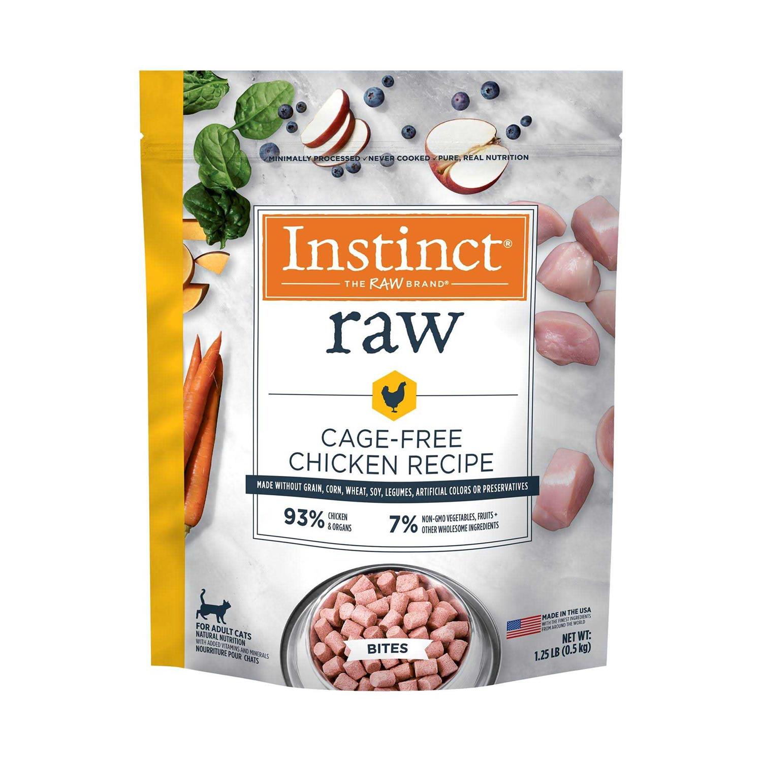 Instinct Raw Frozen Bites Cage Free Chicken Recipe Cat Food