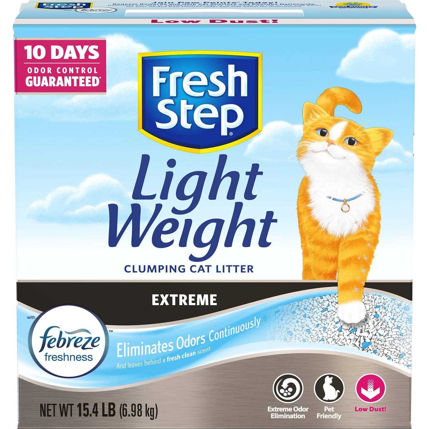 Fresh Step Lightweight Extreme with Febreze Freshness Clumping Cat Litter, Scented - 15.4 lb box