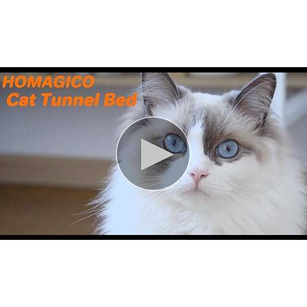 Alternative view of HOMAGICO Cat Tunnel Bed,Peekaboo Cat Cave with Pet Blanket,Detachable Donut Tunnels for Indoor Cats,Cat Tunnel Toy,Felt Round Cat Bed Suitable