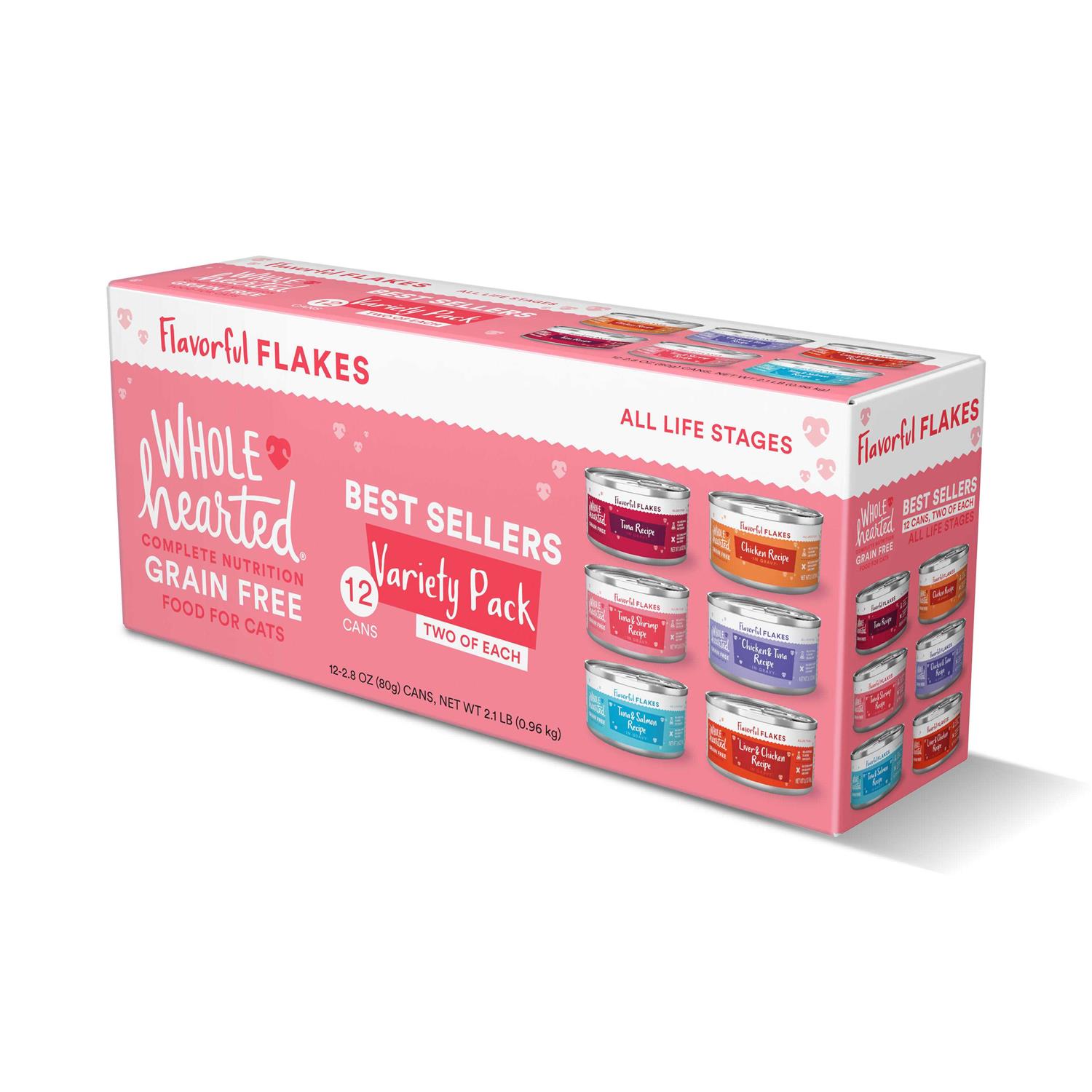 WholeHearted Grain Free Flakes Wet Cat Food Variety Pack