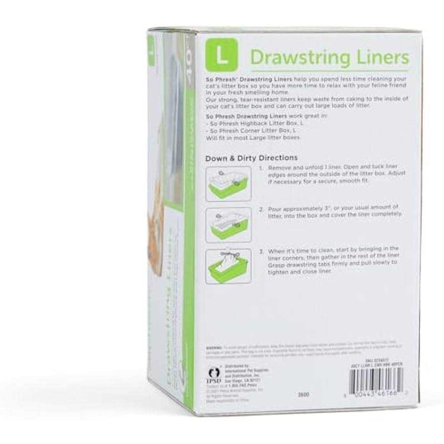 Alternative view of So Phresh Drawstring Liners for Highback Boxes for Cats