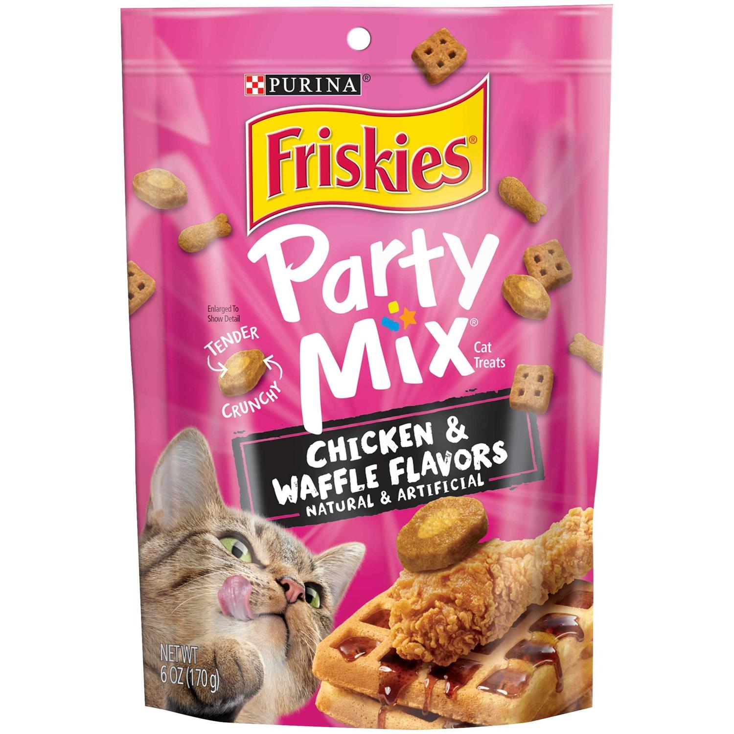 Friskies Cat Treats Party Mix Chicken & Waffle Flavors