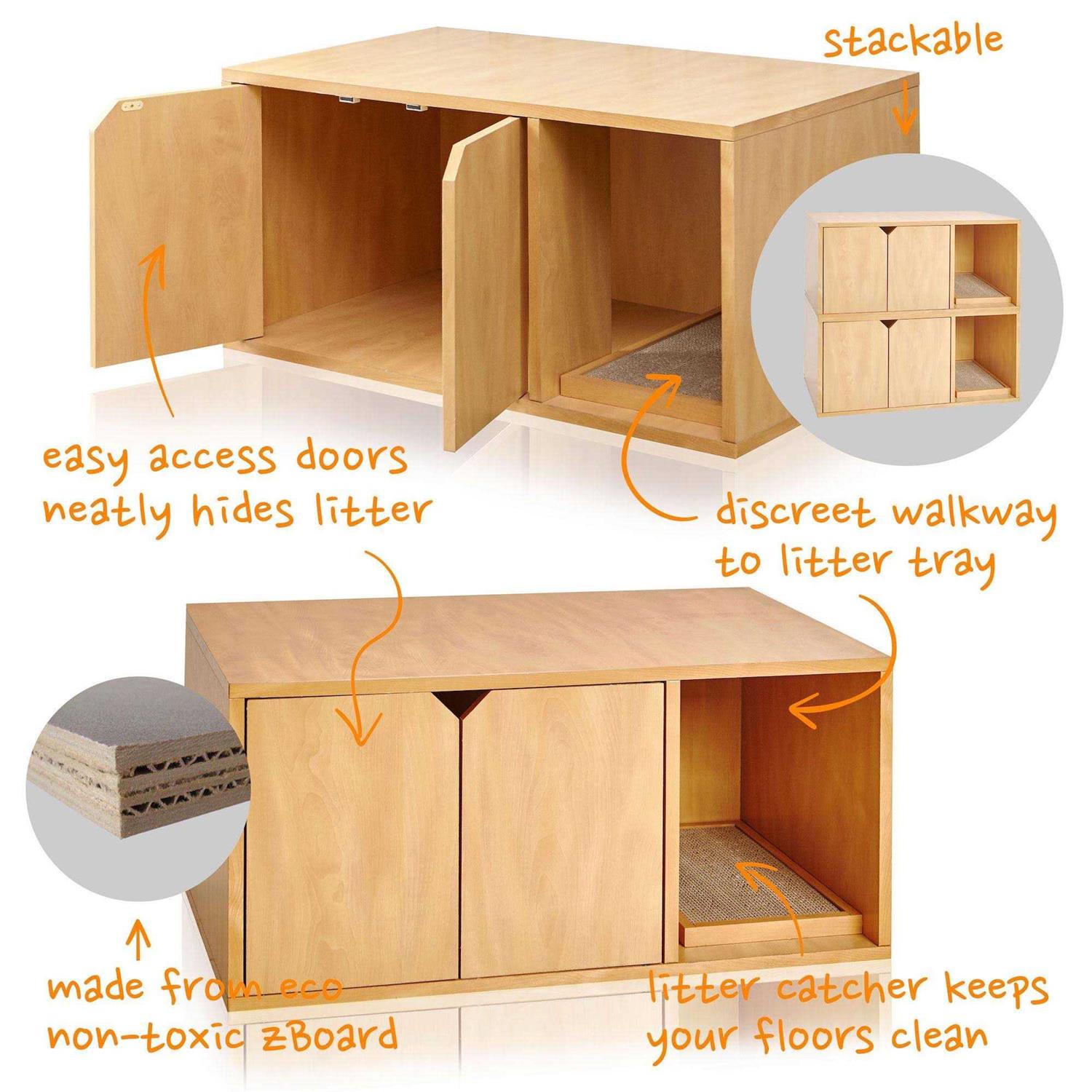 Alternative view of Way Basics Eco Cat Litter Box Enclosure