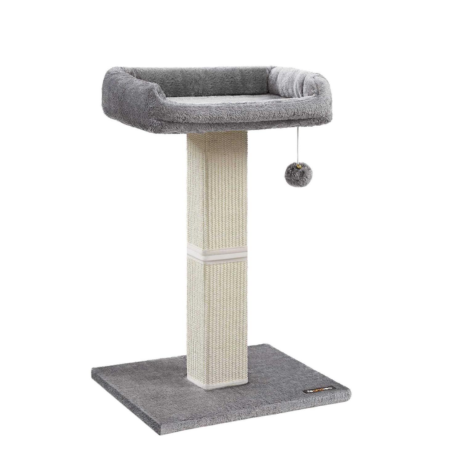 Feandrea Cat Scratching Post Cat Scratcher with 15.7 x 11.8 Inches Plush Perch