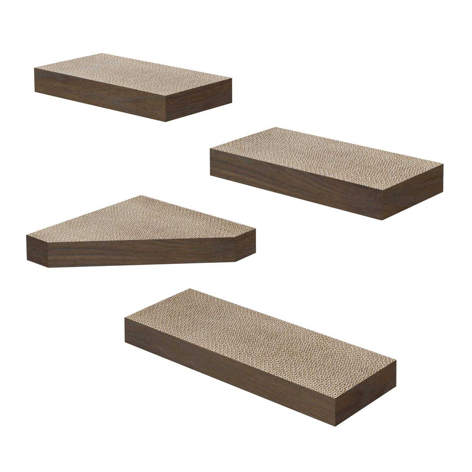 Way Basics Cat Scratcher Floating Shelf Combo