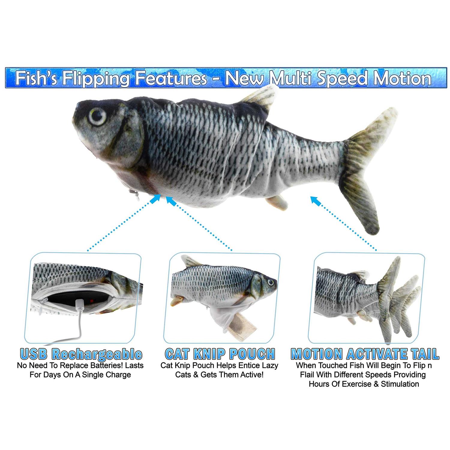 Alternative view of 5 STAR SUPER DEALS Cat Flipping n Flopping Fish Cat Toy