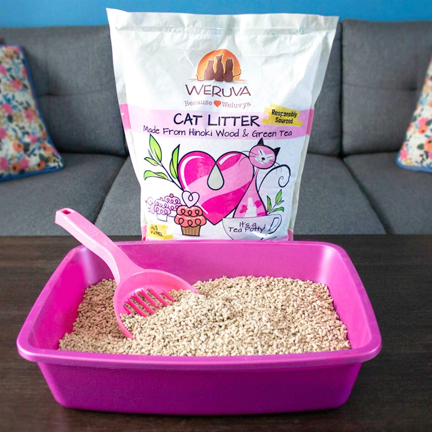 Alternative view of Weruva Green Tea Hinoki Wood Cat Litter