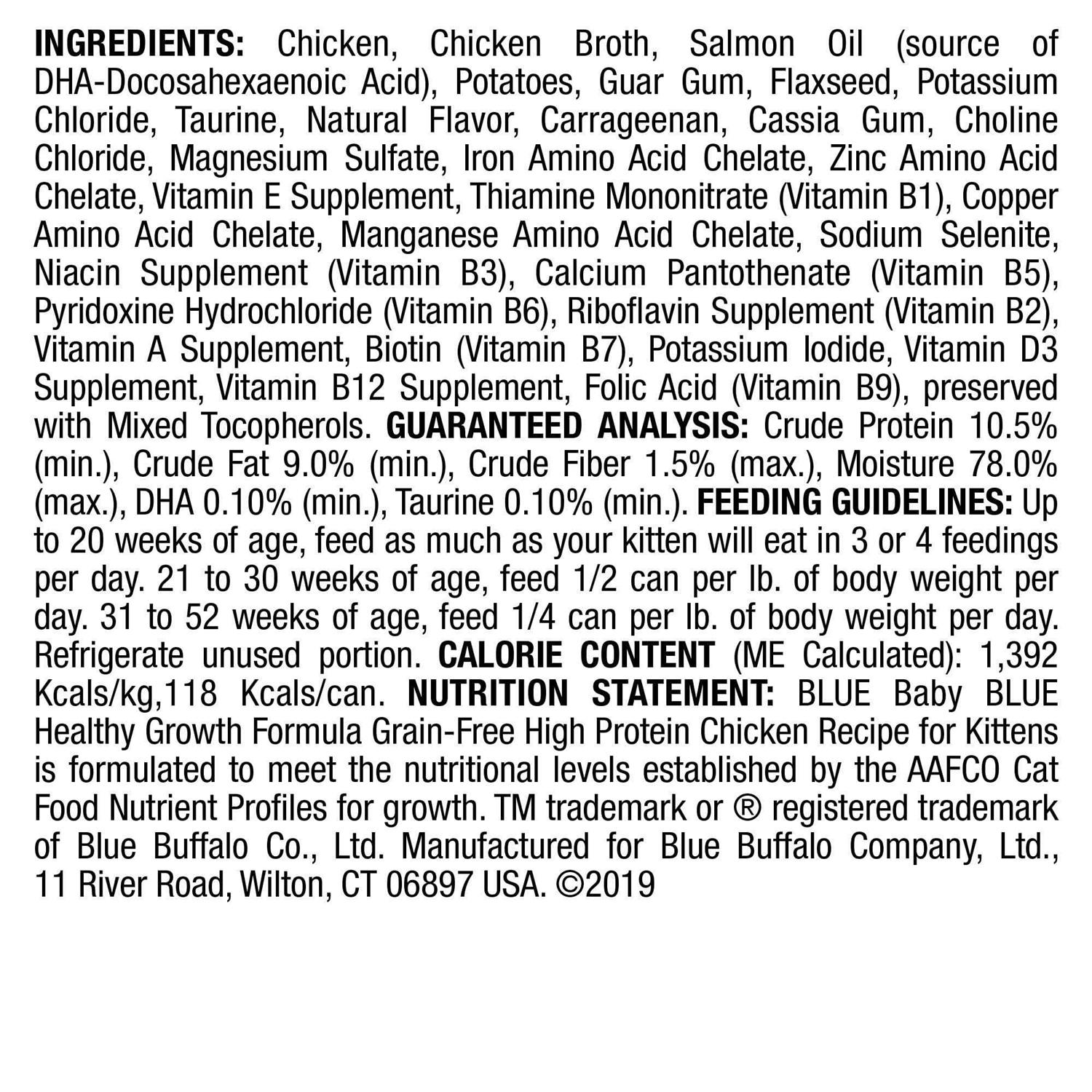 Alternative view of Blue Buffalo Baby Blue Wet Kitten Food Healthy Growth Formula Chicken