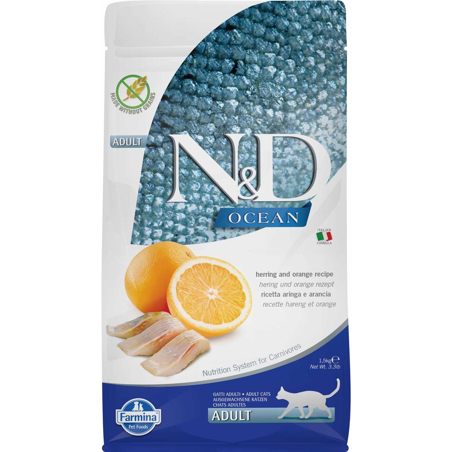 Farmina N&D Ocean Herring & Orange Adult Dry Cat Food