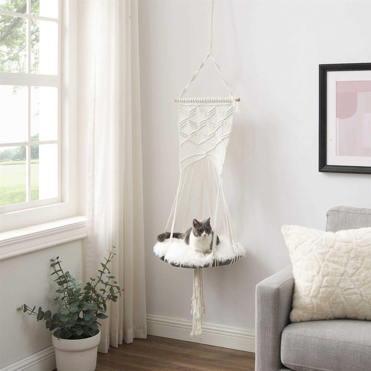 Sam's Pets Lucy White Macrame Cat Tree