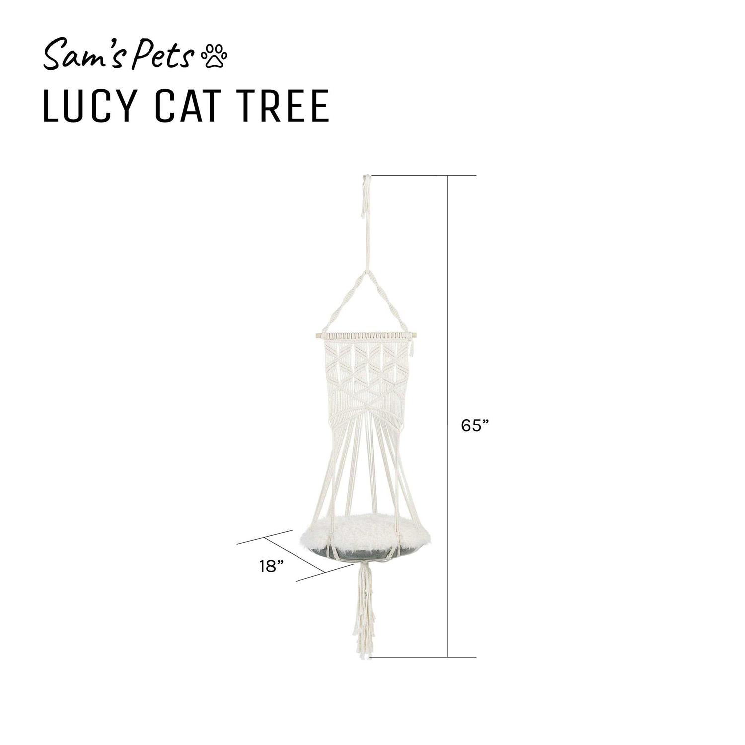 Alternative view of Sam's Pets Lucy White Macrame Cat Tree