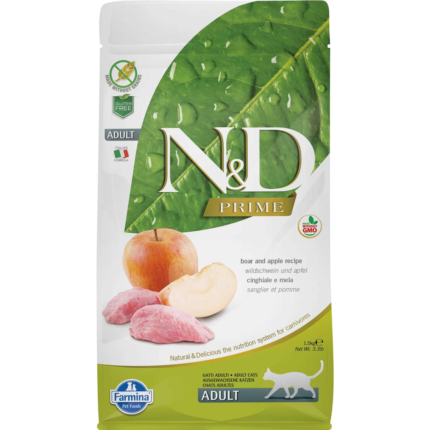 Farmina N&D Prime Adult Boar & Apple Grain Free Dry Cat Food