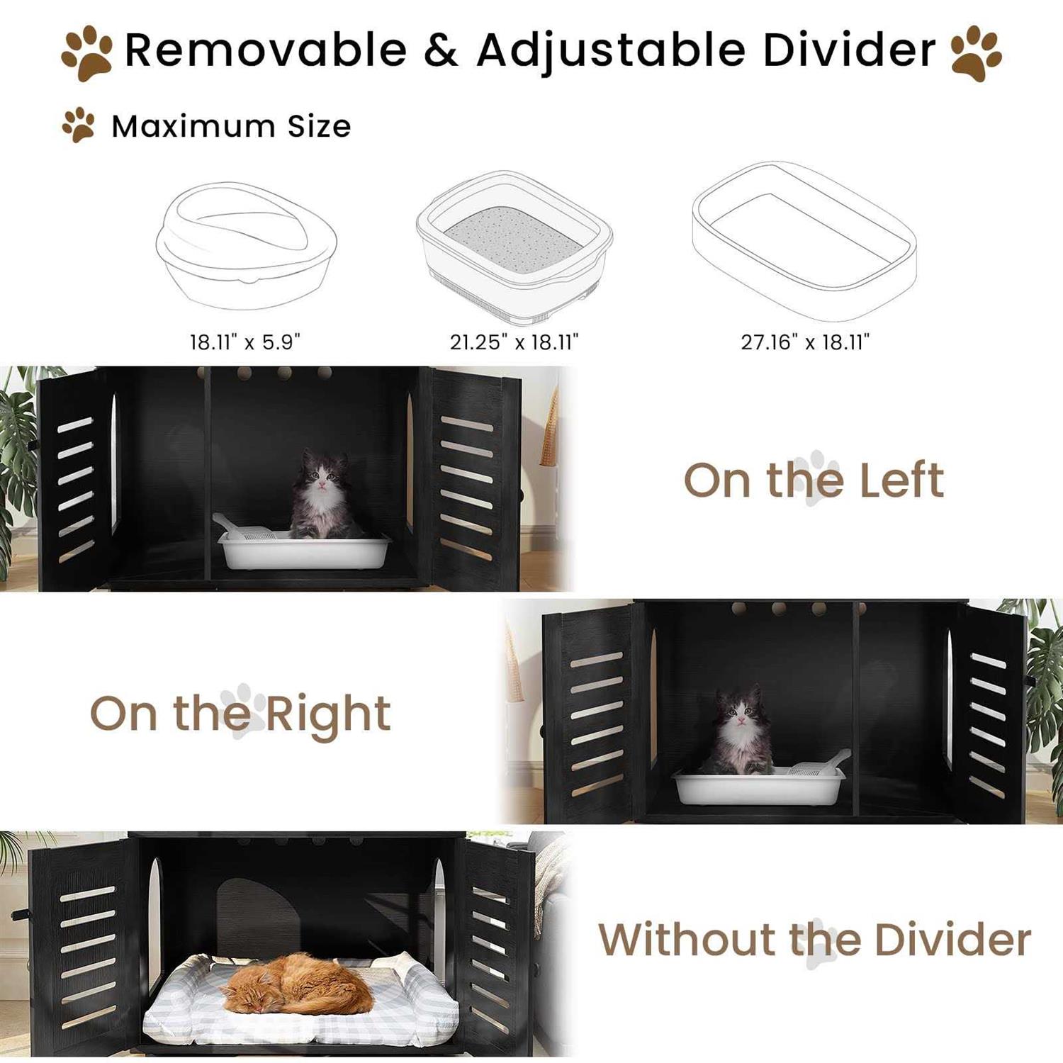Alternative view of Recaceik Cat Litter Box Enclosure with Cat Tree Hidden Cat Washroom Furniture with Divider