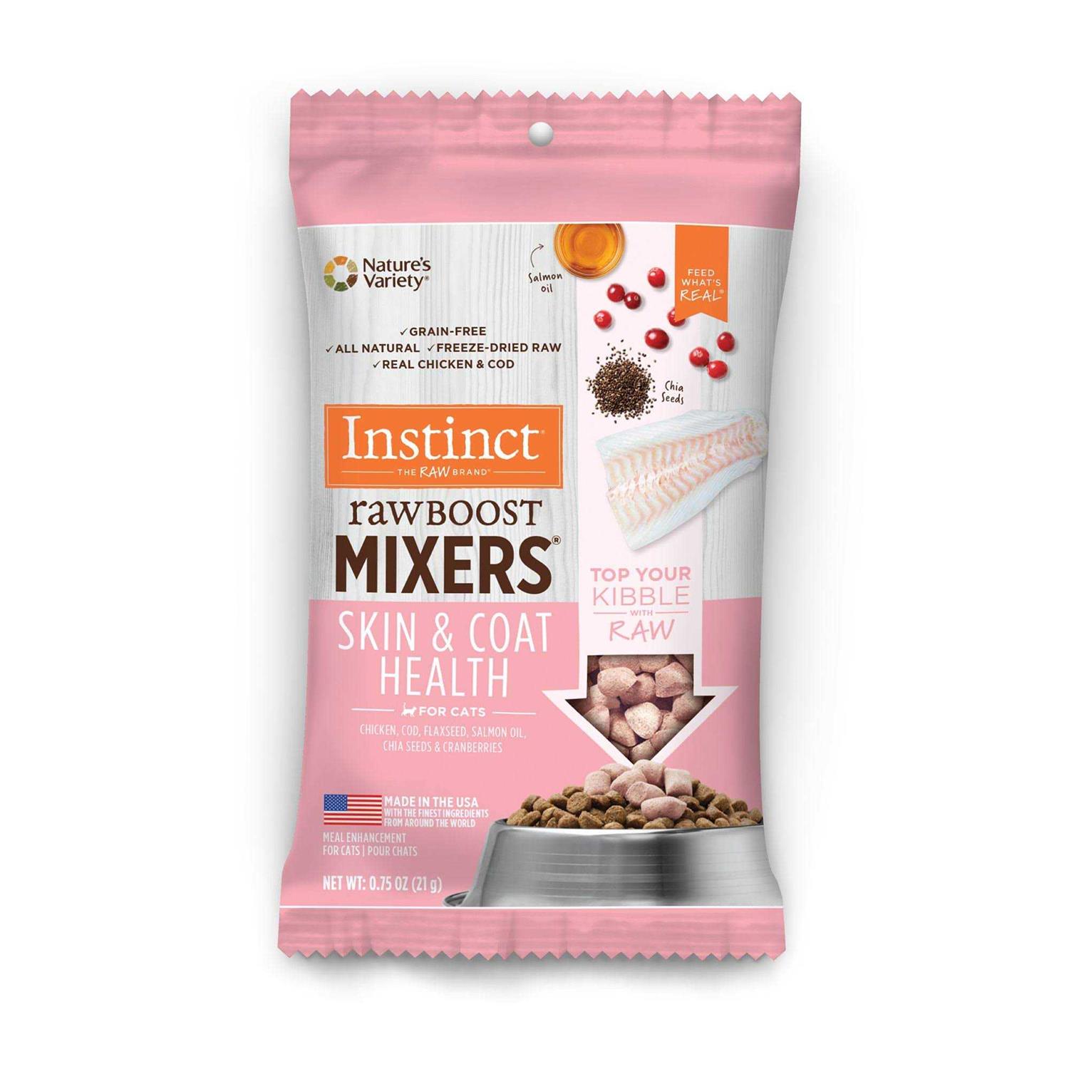Instinct Freeze-Dried Raw Boost Mixers Grain-Free Skin & Coat Health Recipe Cat Food Topper
