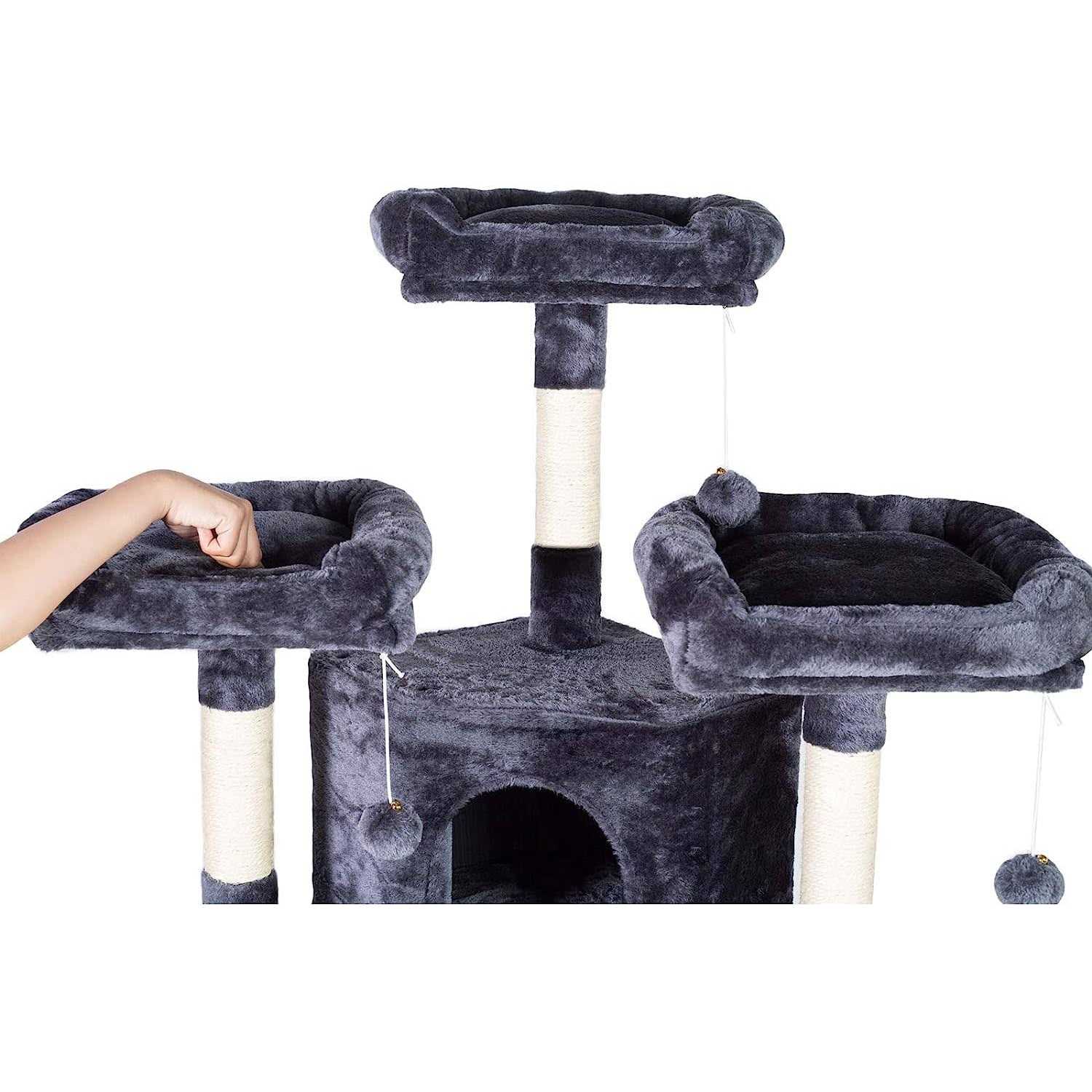 Alternative view of Hey-brother XL Size Cat Tree 73.4 inch Cat Tower with 3 Caves 3 Cozy