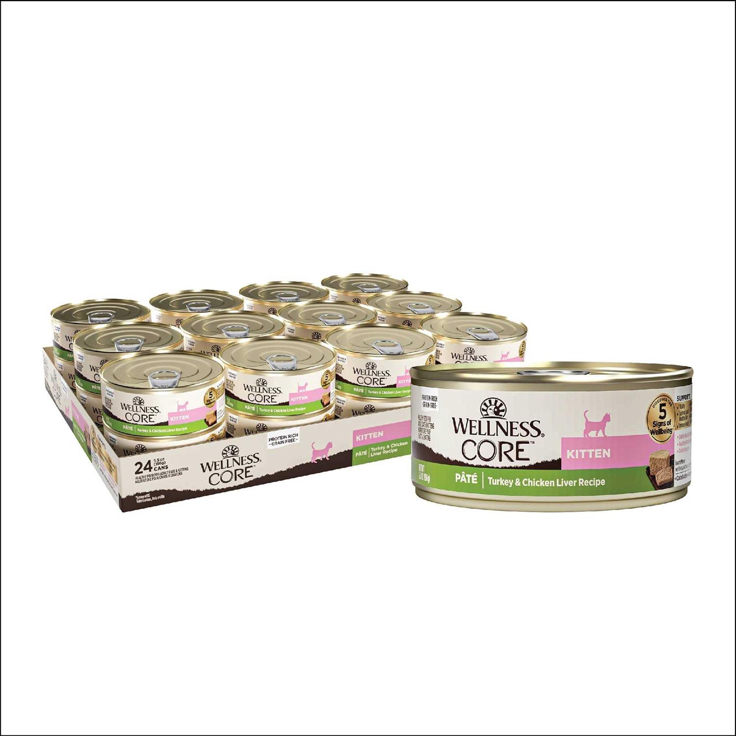 Wellness CORE Natural Grain-Free Turkey & Chicken Liver Pate Canned Kitten Food