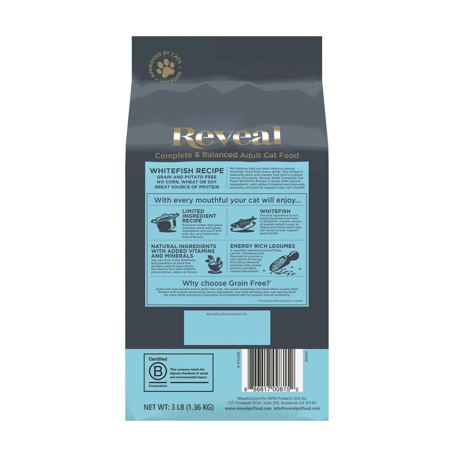 Alternative view of Reveal Grain Free Whitefish Recipe Natural Complete & Balanced Dry Cat Food